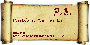 Pajtás Marinetta névjegykártya